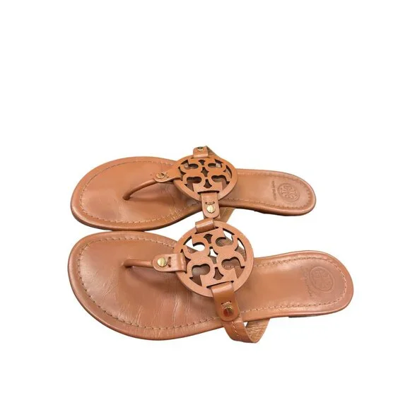 Tory Burch Miller wms brown leather thong sandals Sz 8.5M SKU 9925 - Picture 4 of 14